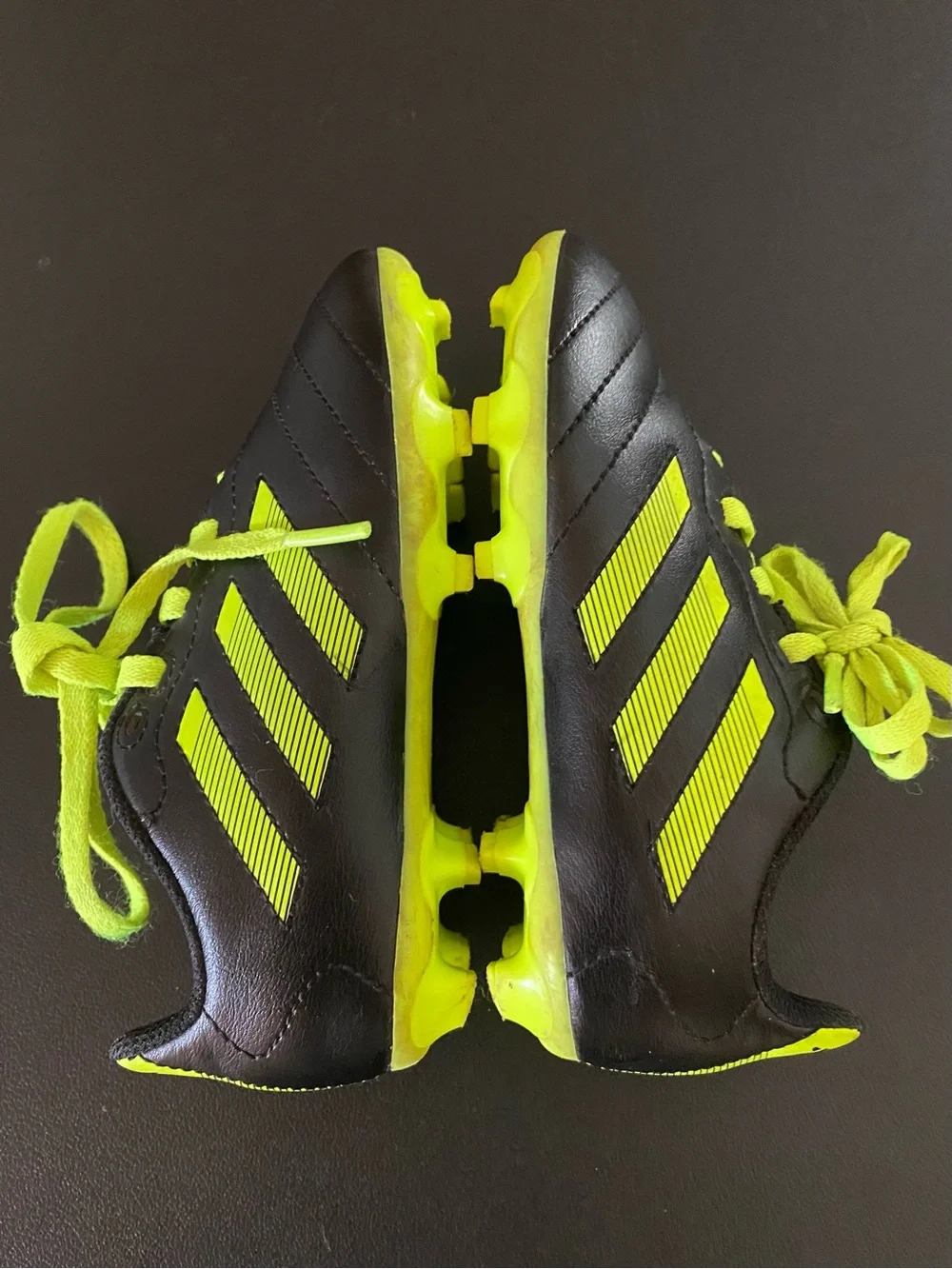 Adidas Goletto Soccer Cleats Sneakers Kids Size 11 Black & Lime Green